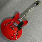 Hot Sale Semi-Hollow Body Jazz Electric Guitar Cherry Red Good Sound Quality