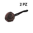 Set 2PZ Accessorio chignon marrone capelli fiore con stick - FC01-2PZ MARRONE