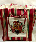 TOTE BAG Longaberger 2005 Holiday Stripe Gift CHRISTMAS