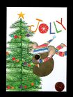 Christmas Koala Hat Scarf Tree Ornaments Star GLITTER Greeting Card  W/ TRACKING