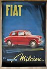 poster originale car FIAT 1100 anni  50 telato Renzo Bassi travel transport