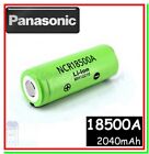 Batteria Pila Litio Ricaricabile PANASONIC NCR 18500 A 2040mAh Flat Pole Li ion