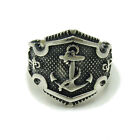 Sterling Silver Men Ring Solid Hallmarked 925 Anchor Handmade R001590