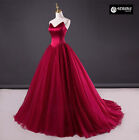 Abito Vestito da Sposa Tulle Rosso Corpetto a Cuore Wedding Dress BRID028