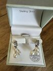 Kiera Couture Silver Genuine Pearl Swarovski Earrings