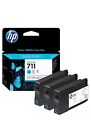 HP 711 CZ134A Cyan (3x Cyan) 3er Pack DesignJet T120 / T125 / T130 / T520 / T530