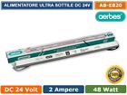 ALIMENTATORE ULTRA SLIM METALLICO STABILIZZATO SWITCHING 220V DC24V 2A 48W STRIP