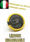 LIR2032 Pila Batteria Ricaricabile 2 Pin 180 Gradi replace VL2032 LIR VL 2032