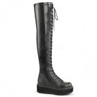 Plateau Stiefel EMILY-375 Schwarz Matt Overknee | DemoniaCult