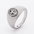 Fossil Silver Tone Stainless steel Anchor Signet Ring  size Y