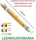 Lampada R7S Led 360° 118mm Dimmerabile Bianco Naturale 12W Rotondo Slim 16mm PV