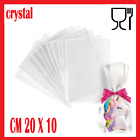 Set 50 Sacchetti Trasparenti Plastica Buste Cellophane 20x10cm Confetti Crystal