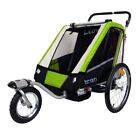 Rimorchio passeggino carrello bici per bambino bimbi mod. LEON col. verde usato
