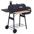 Outsunny Portable Charcoal BBQ Grill Steel Offset Smoker Combo Backyard