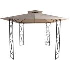 Gazebo in ferro battuto 3x3xh2,60 mt beige tetto in poliestere PE esterno|89