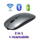 MOUSE BLUETOOTH WIRELESS SENZA FILI RICARICABILE OTTICO USB DA GAMING SILENZIOSO