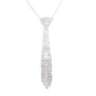 Chunky Crystal Rhinestone Diamante Tie Pendant Necklace Jewelry