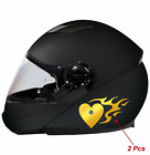 KIT ADESIVI CASCO MOTO fiamma (2 PZ) CUORE Decal scooter sticker Helmet tuning