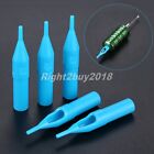 25Pcs Blue Tattoo Tips Sterile Disposable Nozzle Tube Flat Round Diamond Kit