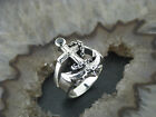 Silberring Anker mit Kette Old School anchor Rockabilly Ring Silber925 Ankerring