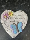 Latex Rubber Mould Mold Heart Shape Garden Plaque Butterfly Friends Quote Craft