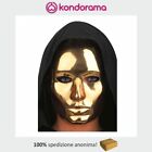 Maschera viso medio anonimo in plastica domino per costume Carnevale o Halloween