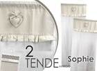 2 Tende Tenda Finestra Porta Interno Coppia Shabby Chic SOPHIE CUORI 60*150 cm