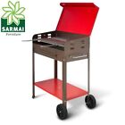 BARBECUE GRIGLIA A CARBONE BBQ COPERCHIO 2 RUOTE CARBONELLA GIARDINO 40x70xH90cm