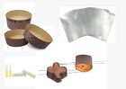 Kit 10 forme panettone stampo di carta 1000 gr+1 spillone 50 cm+2 aroma+10 buste