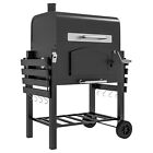 BBQ Holzkohlegrill Gartengrill mit Deckel Metall Schwarz Smoker Camping