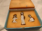 Vintage LLADRO 1604 Nativity Angels Christmas Ornaments Set of 3 Porcelain