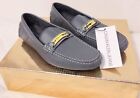 Men s Brand New CALVIN KLEIN Leather Slip-On Loafers. UK Size 10. Blue/Yellow