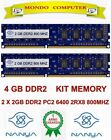 4 GB DDR2 (2 X 2GB) KIT MEMORIA/RAM PC2 6400 2RX8 800MHZ ALTA DENSITÀ CL.6/NANYA