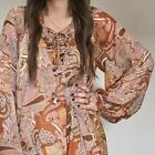 BNWT House of Harlow Revolve Earthy Folk Boho Paisley Mini Dress M