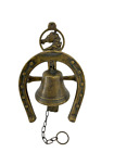 Campana campanello da muro ferro di cavallo in ottone anticato portone porta