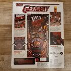 The GETAWAY Williams Pinball Flyer Flipper Werbeflyer Promo