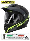 CASCO ACERBIS FLIP FS-606 ATV CROSS STRADALE ENDURO NERO OPACO/GREY/GIALLO FLUO