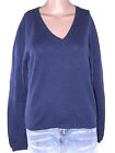 sisley maglia maglioncino donna blu manica lunga m medium