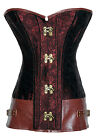 Corset Bustier Serre-Taille Marron  Steampunk Gothique Baroque Vintage + String