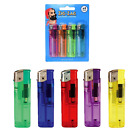 4pc Electronic Lighters Refillable Gas Child Safety Adjustable Flame 4 Colours