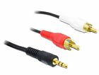 Cavo Aux Sdoppiatore RCA di 1,5mt Jack 3,5 Stereo a 2 spina RCA pin dorato