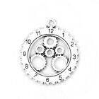 10 STEAMPUNK ANTIQUE SILVER 28mm WATCH FACE PART~GEAR~COGS~PENDANTS~CHARMS (37B)