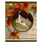 Vintage 1929 Ephemera Thanksgiving Greetings Postcard Whitney Made Country House