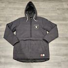 NFL Oakland Raiders Team Apparel Mens Sz Small Black Hooded Puffer Jacket Coat