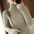 Donna Slim Maglione Maglia Maglieria Dolcevita Simil Cashmere Pullover