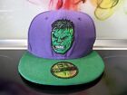 New Era Hulk 59fifty Snapback Hat Marvel 7 1/4 Green/Purple Reverse Holo New