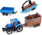 Modello TRATTORE Blu NEW HOLLAND T7.315 Blu 3 RIMORCHI FarmLand BBURAGO 31668