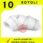 10 rotoli 57x30 termici cassa bancomat pos scontrino carta termica omologati sb