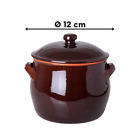 Pentola in Terracotta con Coperchio per Forno Fornelli Gas Ø 12 a 24 cm