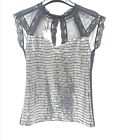 TOP RINASCIMENTO CON INSERTI METALLICI E PIZZO.